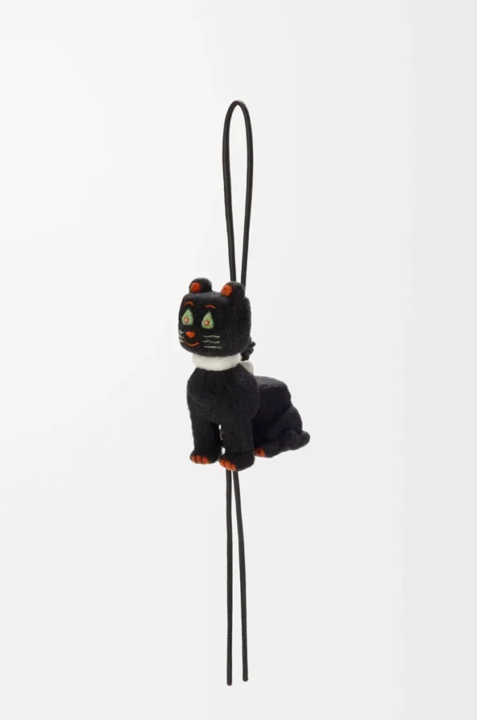 Futurist Cat Anhänger aus Filz Schwarz/Orange