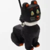 Futurist Cat Anhänger aus Filz Schwarz/Orange