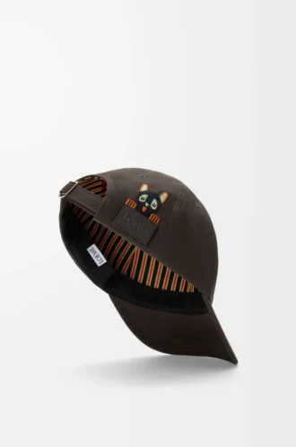 Futurist Cat-Kappe aus Baumwolle in Braun/Schwarz
