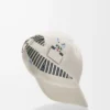 Futurist Cat-Kappe aus Baumwolle in Soft White/Black