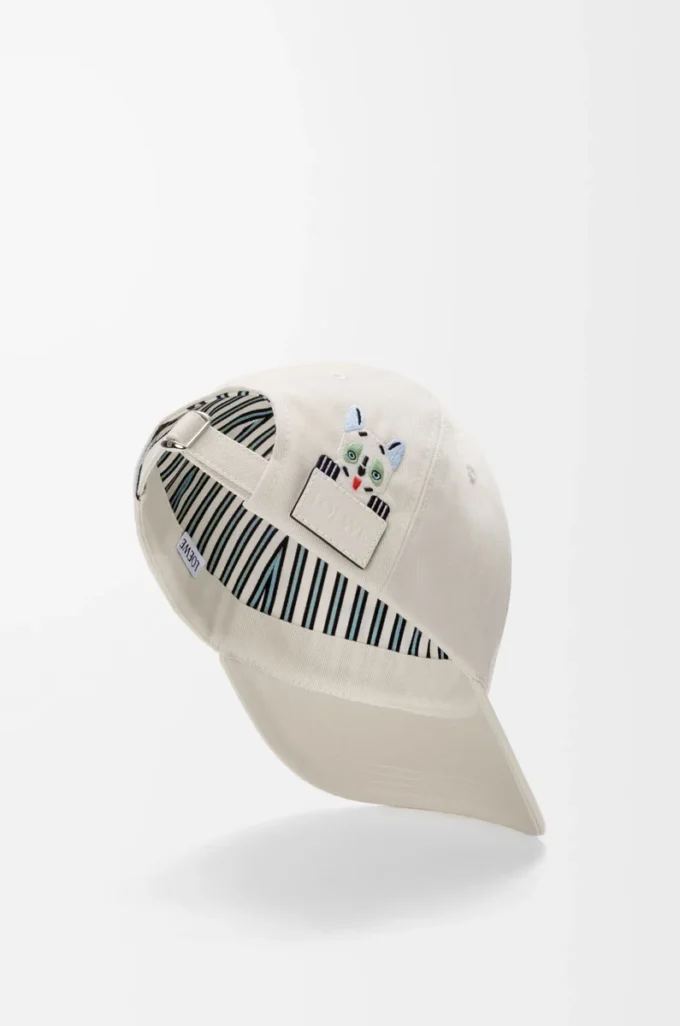 Futurist Cat-Kappe aus Baumwolle in Soft White/Black