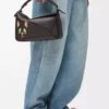Futurist Cat kleine Puzzle-Tasche aus klassischem Kalbsleder in Dunkelbraun