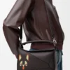 Futurist Cat kleine Puzzle-Tasche aus klassischem Kalbsleder in Dunkelbraun