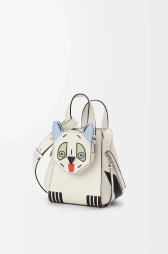 Futurist Cat kompakte Hammock-Tasche aus klassischem Kalbsleder in Soft White