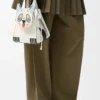 Futurist Cat kompakte Hammock-Tasche aus klassischem Kalbsleder in Soft White