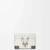 Futurist Cat schlichter Kartenhalter aus klassischem Kalbsleder in Soft White