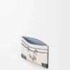 Futurist Cat schlichter Kartenhalter aus klassischem Kalbsleder in Soft White