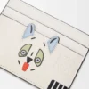 Futurist Cat schlichter Kartenhalter aus klassischem Kalbsleder in Soft White