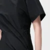 Gedrehtes Kleid aus Seidenmisch-Taft Schwarz