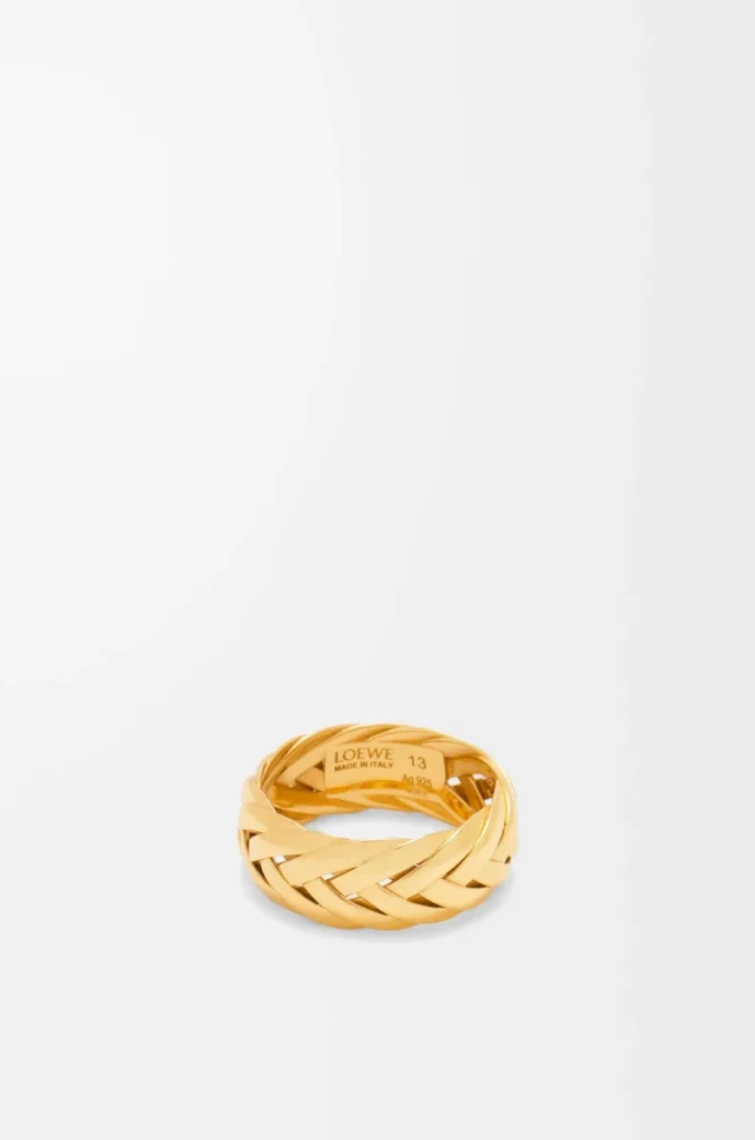 Geflochtener Ring aus Sterlingsilber Gold