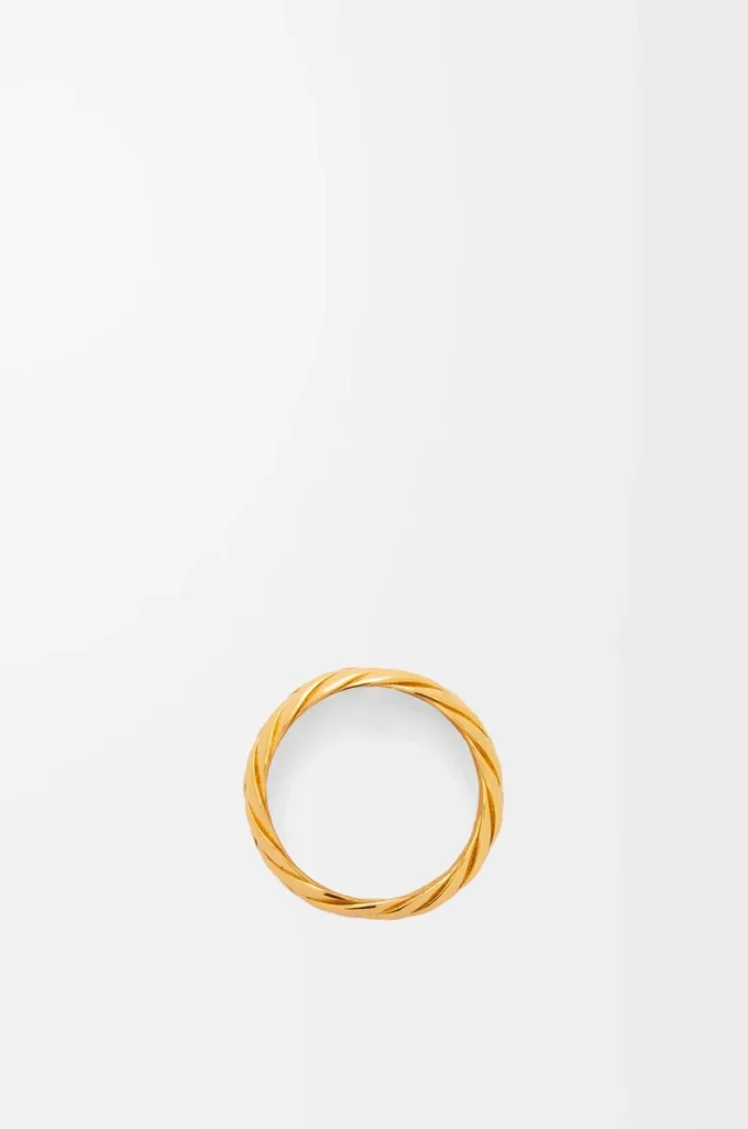 Geflochtener Ring aus Sterlingsilber Gold