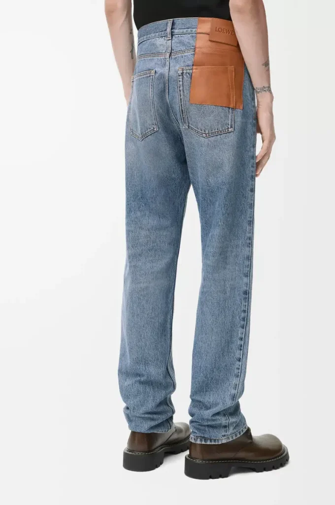Gerade geschnittene Jeans aus Denim in Blau