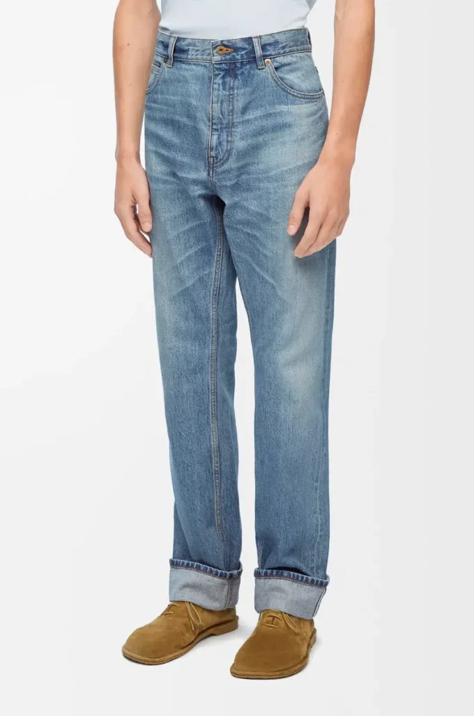 Gerade geschnittene Jeans aus Denim in Vintage Blue