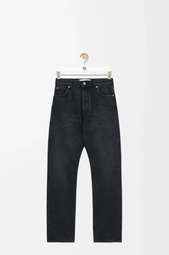 Gerade geschnittene Jeans aus Denim in Washed Black