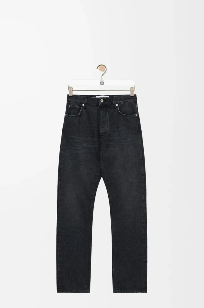 Gerade geschnittene Jeans aus Denim in Washed Black