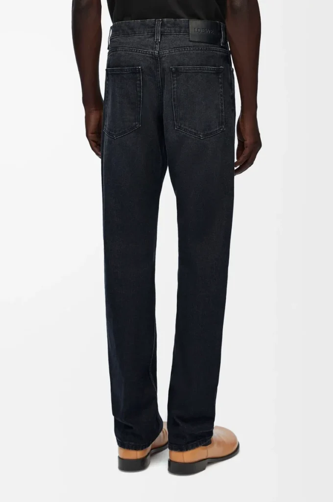 Gerade geschnittene Jeans aus Denim in Washed Black