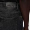 Gerade geschnittene Jeans aus Denim in Washed Black