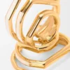 Gestapelte Creolen aus Sterlingsilber und Emaille Gold/Elfenbein