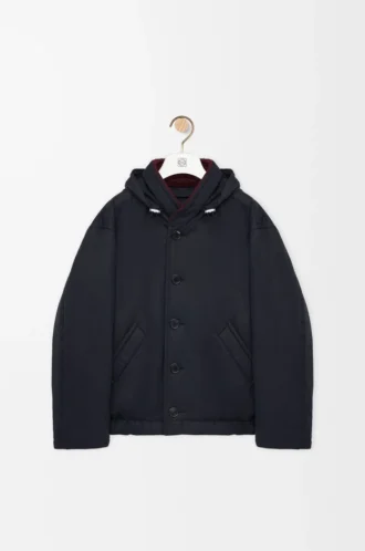 Gesteppte Jacke aus technischem Baumwollstoff Navy Blue