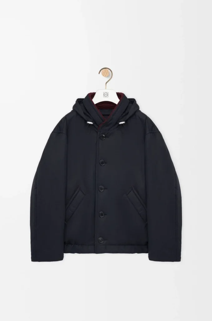 Gesteppte Jacke aus technischem Baumwollstoff Navy Blue