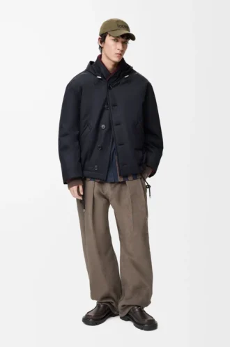 Gesteppte Jacke aus technischem Baumwollstoff Navy Blue