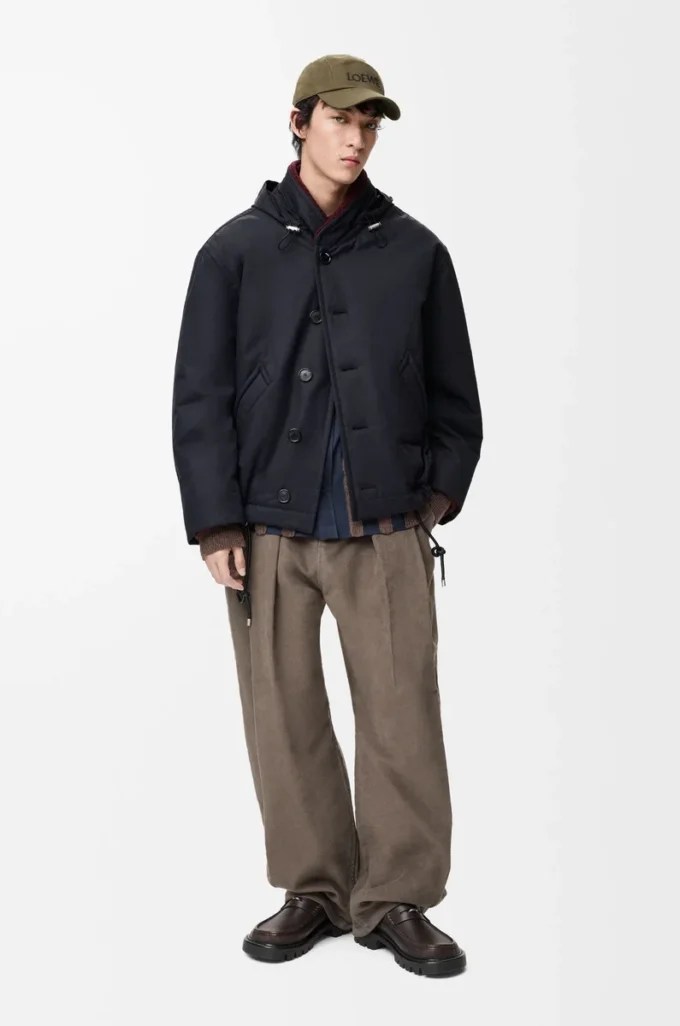 Gesteppte Jacke aus technischem Baumwollstoff Navy Blue