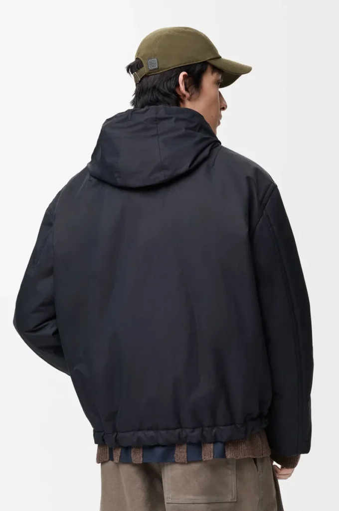 Gesteppte Jacke aus technischem Baumwollstoff Navy Blue