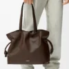 Große Flamenco-Clutch aus Nappakalbsleder Chocolate