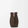 Große Flamenco-Clutch aus Nappakalbsleder Chocolate