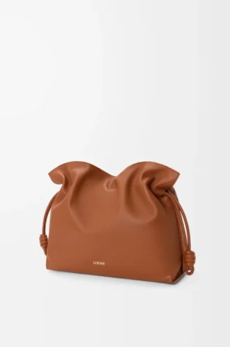 Große Flamenco-Clutch aus Nappakalbsleder Eichhörnchen