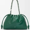 Große Flamenco-Handtasche aus Hirschleder Evergreen