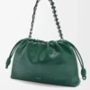 Große Flamenco-Handtasche aus Hirschleder Evergreen