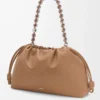 Große Flamenco-Handtasche aus weichem Nappalammleder in Mokka