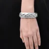 Große geflochtene Manschette aus Sterlingsilber Silber