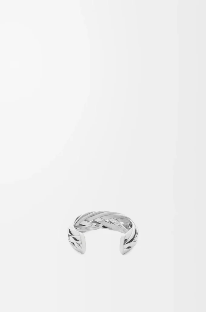 Große geflochtene Manschette aus Sterlingsilber Silber