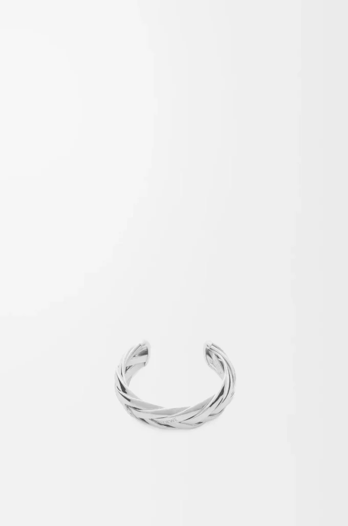 Große geflochtene Manschette aus Sterlingsilber Silber