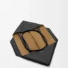 Große horizontale Puzzle Fold-Tasche aus weichem genarbtem Kalbsleder Schwarz