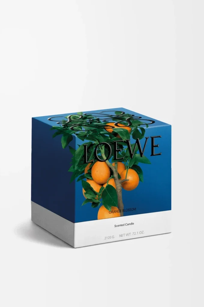 Große Kerze mit Orangenblütenduft Helle Mandarine