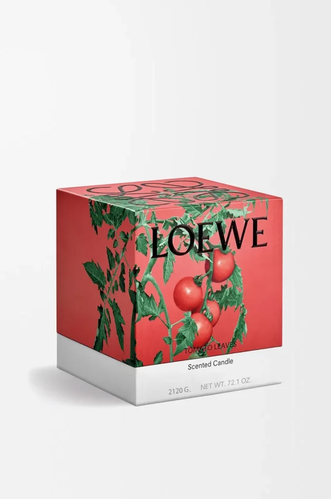 Große Kerze „Tomato Leaves” in Rot