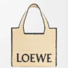 Große LOEWE Font-Tasche aus Raffia Natur