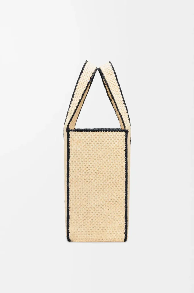 Große LOEWE Font-Tasche aus Raffia Natur