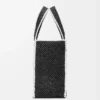 Große LOEWE Font Tote aus Raffia Schwarz