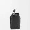 Große Puzzle Edge Tasche aus genarbtem Kalbsleder Schwarz