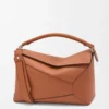 Große Puzzle Edge Tasche aus klassischem Kalbsleder Tan