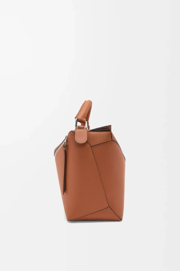Große Puzzle Edge Tasche aus klassischem Kalbsleder Tan
