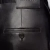 Gürtelhose aus schwarzem Nappalammleder