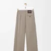 Gürtelhose aus Wolle Beige Melange