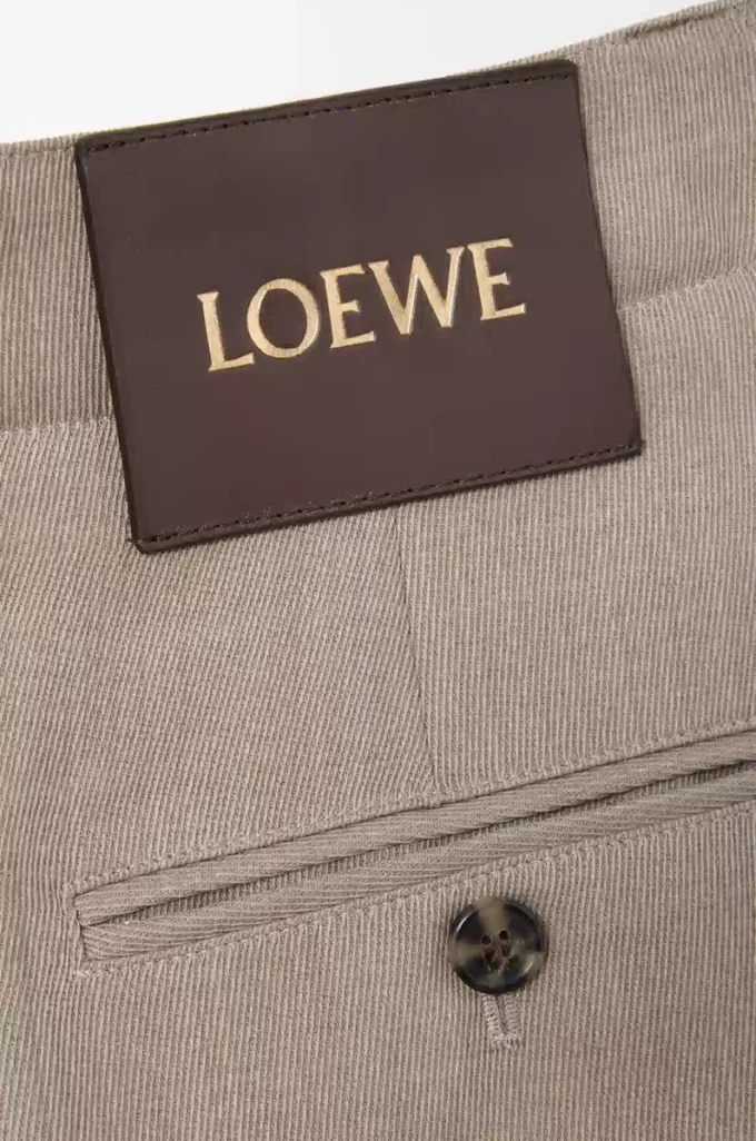 Gürtelhose aus Wolle Beige Melange