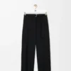 Gürtelhose aus Wolle Schwarz