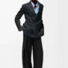Gürtelhose aus Wolle Schwarz